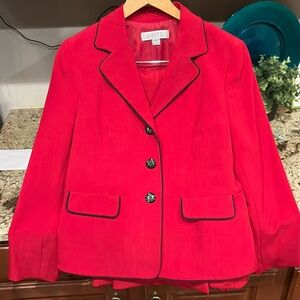 KASPER Red with Black Piping suit !